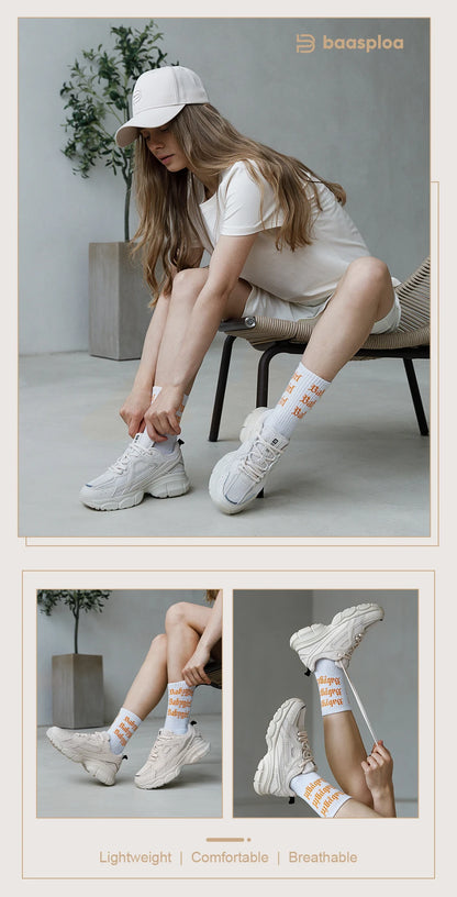 Chaussures de course pour femme Baasploa : baskets de jogging légères et tendance en mesh, antidérapantes, pour femme, d'extérieur, respirantes, colorées et décontractées