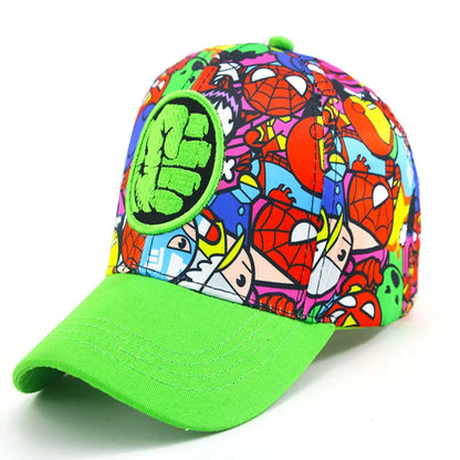 Marvel Avengers Superhero Iron Man Spider-Man Cartoon Children Spring and Autumn Baseball Cap Sun Protection Cap Sunscreen Hat