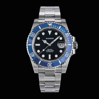 Sugess Men of Watch Automatic Mechanical ST2130 Movement Wristwatches 200M Water Resistant Sapphire Crystal Adjust Clasp S421