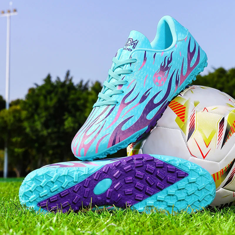 Chaussures de football professionnelles pour enfants et hommes, chaussures de sport à tige basse avec soutien de la cheville, pour jeunes, entraînement et matchs, antidérapantes et durables