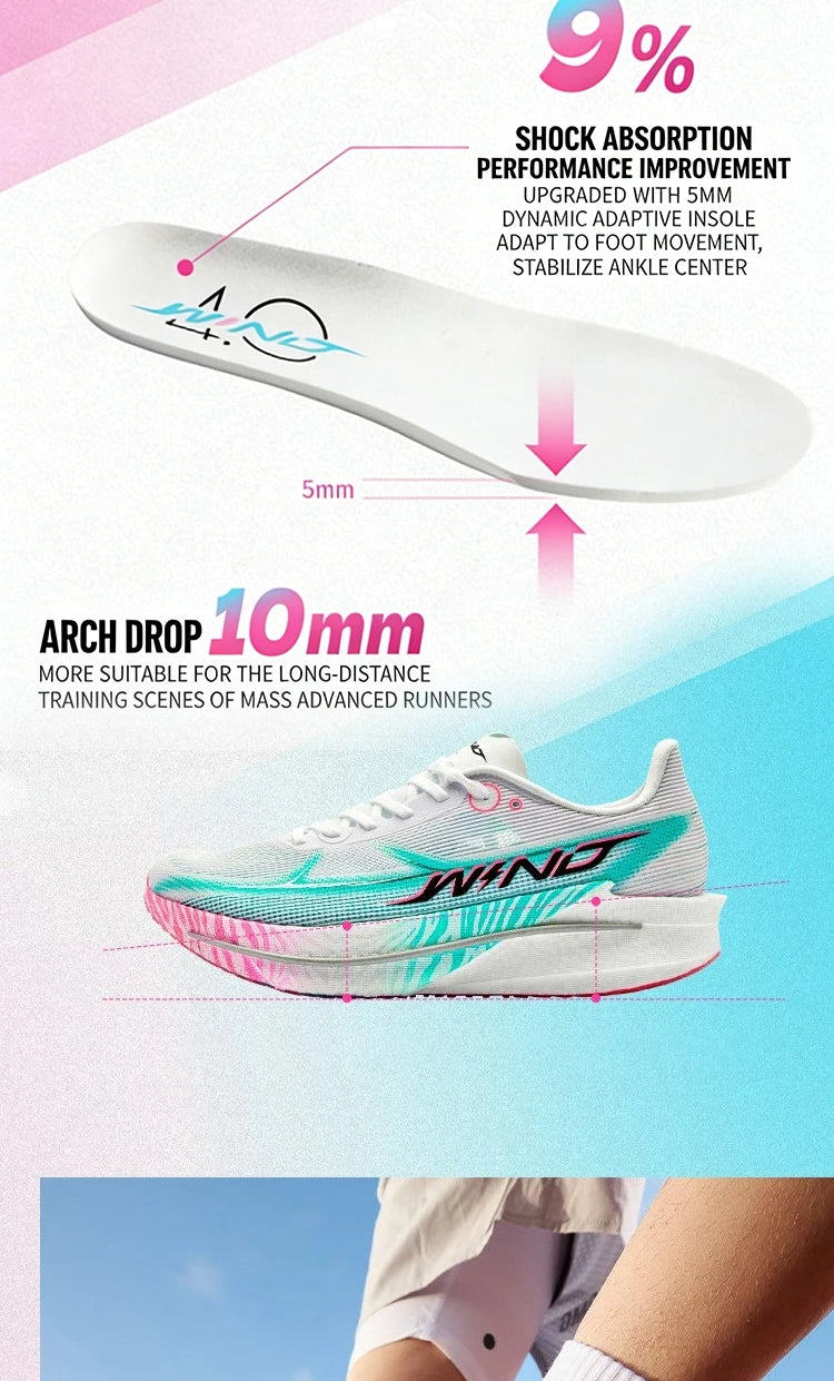 QIAODAN Man Trail Running Shoes 2026 WIND 4 Jogging Sport Shoes GYM Mesh Breathable Athletic Running Sneakers QDB023262298