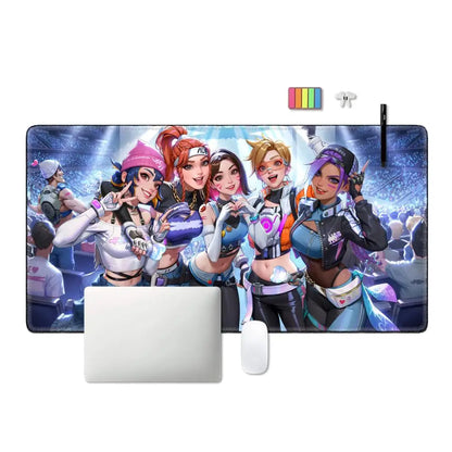 Mousepad gaming Sexy Anime Girls HYBXAXC pentru laptop și birou, covoraș moale din cauciuc pentru masă, XXL, mare, pentru computer, joc Overwatch și tastatură