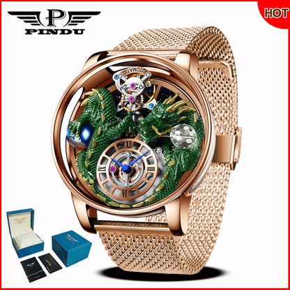 PINDU Design 2025 NEUE Herrenuhr Diamond Tourbillion Top-Marke Luxus Astronomia Quarzuhr für Herren Saphirglas wasserdichte Uhr