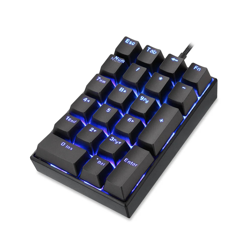Motospeed K23 Mechanical Numeric Keypad USB Wired Numpad LED Backlight Gaming Keyboard Red Switch Extended Layout For PC Laptops