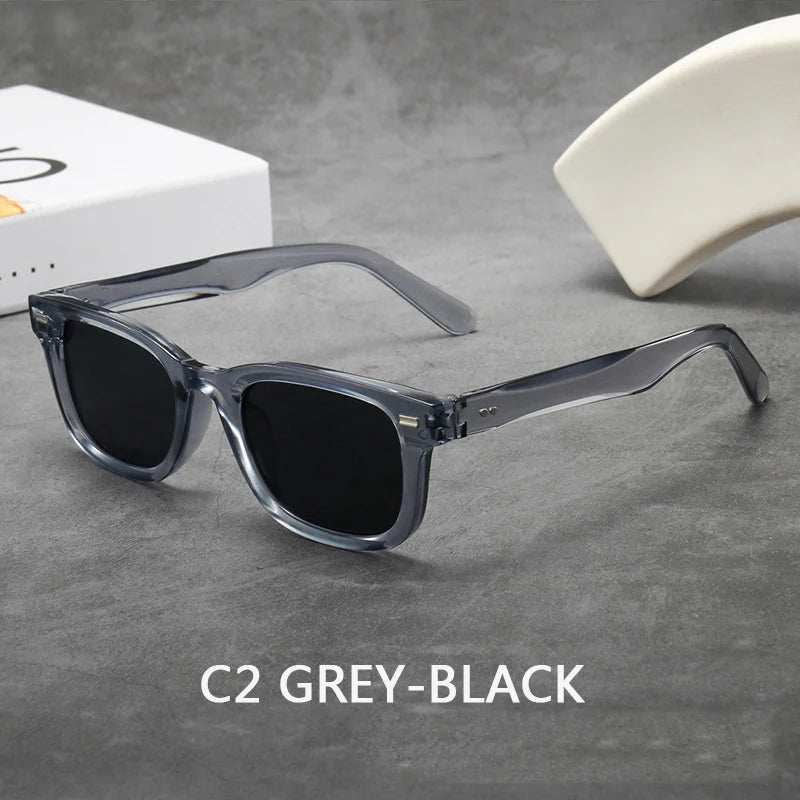Men's Thick Framed Retro Brown Sunglasses Narrow Framed Hip-hop Style Rapper Eyewear Vacation Sunglasses UV400