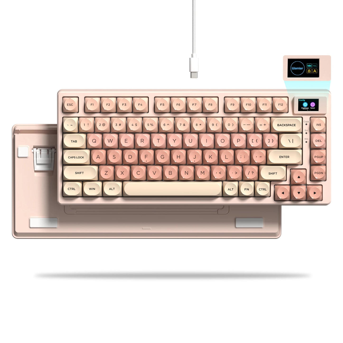 Womier SK80 Green Keyboard Gasket Mounted RGB Hot Swap with Color OLED Display 75% Mechanical Gaming Keyboard for PC