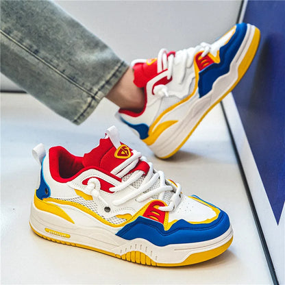 New Mesh Men's Casual Sneakers Comfortable Male Running Shoes for Men Lace-up Platform Skateboard Shoes Student Sports Sneakers