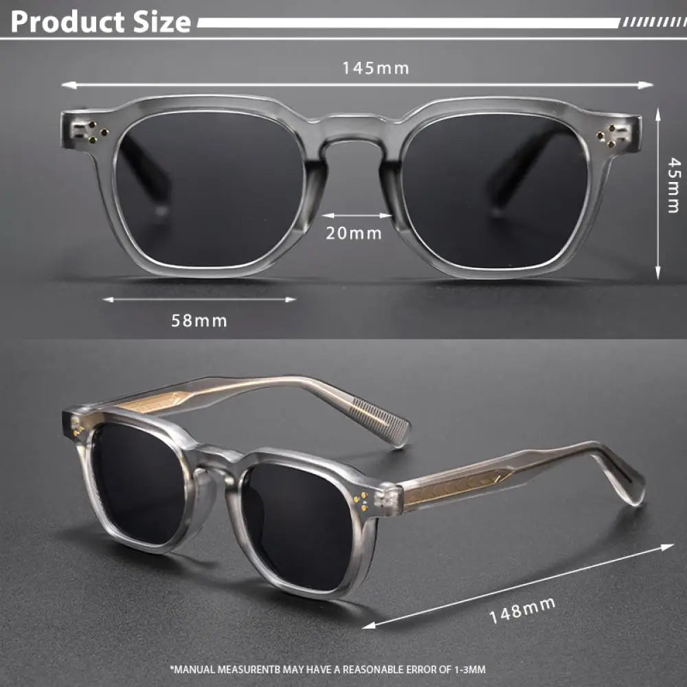 CATERSIDE New Vintage Men's Sunglasses High-Quality Square Sun Glasses Women's Outdoor Travel Beach Summer Fashion Glasses Uv400