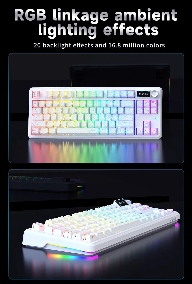 Ajazz AK870 V2 Gaming Mechanical Keyboard Is A Hot-Swaddable RGB Wired Gaming Keyboard Suitable For Various Scenarios On Laptops