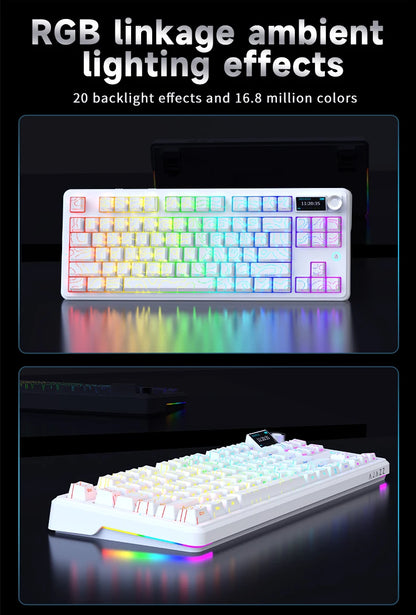 Ajazz AK870 V2 Gaming Mechanical Keyboard Is A Hot-Swaddable RGB Wired Gaming Keyboard Suitable For Various Scenarios On Laptops
