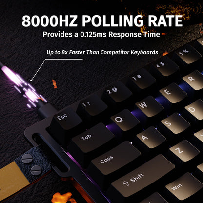 ATTACK SHARK X68 HE Rapid Trigger 8KHz Magnetic Keyboard, 0.01mm RT Accuracy, 60% Layout, RGB, Support RT/Snap Tap/DKS/MT/TGL