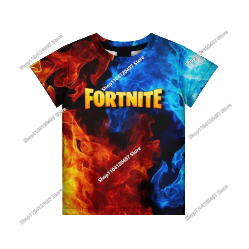 Tricou casual pentru copii Summer Fashion Fortnite Mascot, imprimeu 3D, unisex, pentru băieți și fete, îmbrăcăminte pentru copii, top T-shirt