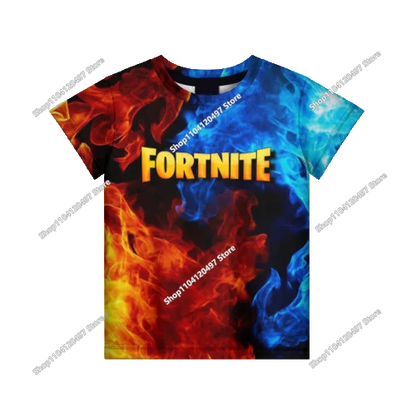 Tricou casual pentru copii Summer Fashion Fortnite Mascot, imprimeu 3D, unisex, pentru băieți și fete, îmbrăcăminte pentru copii, top T-shirt
