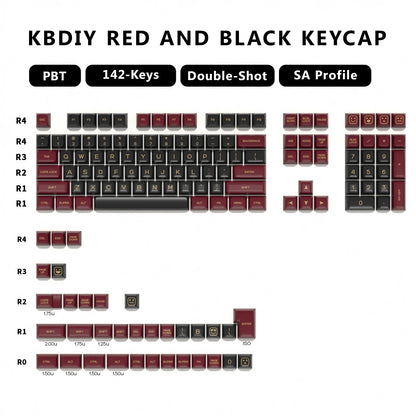KBDiy 161 Keys/Set PBT SA Profile GMK Keycaps for Mechanical Keyboard Black And White Double Shot Keycap Custom ISO for K500
