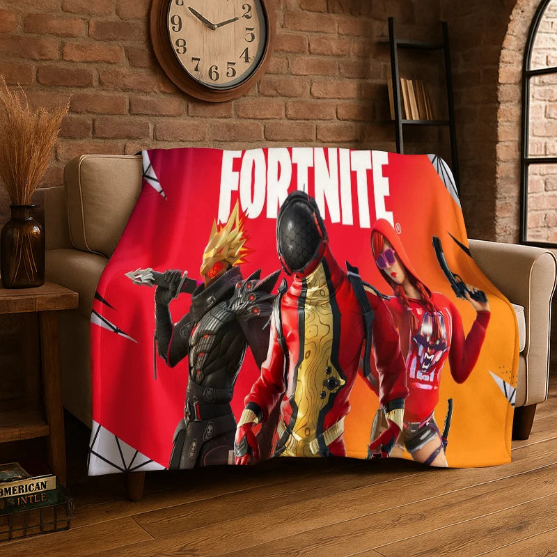 Crtić F-Fortnite igračka gamerska flanelska deka, mekana i topla deka za spavaću sobu, dnevni boravak, krevet, putovanja, kampiranje, piknik, poklon