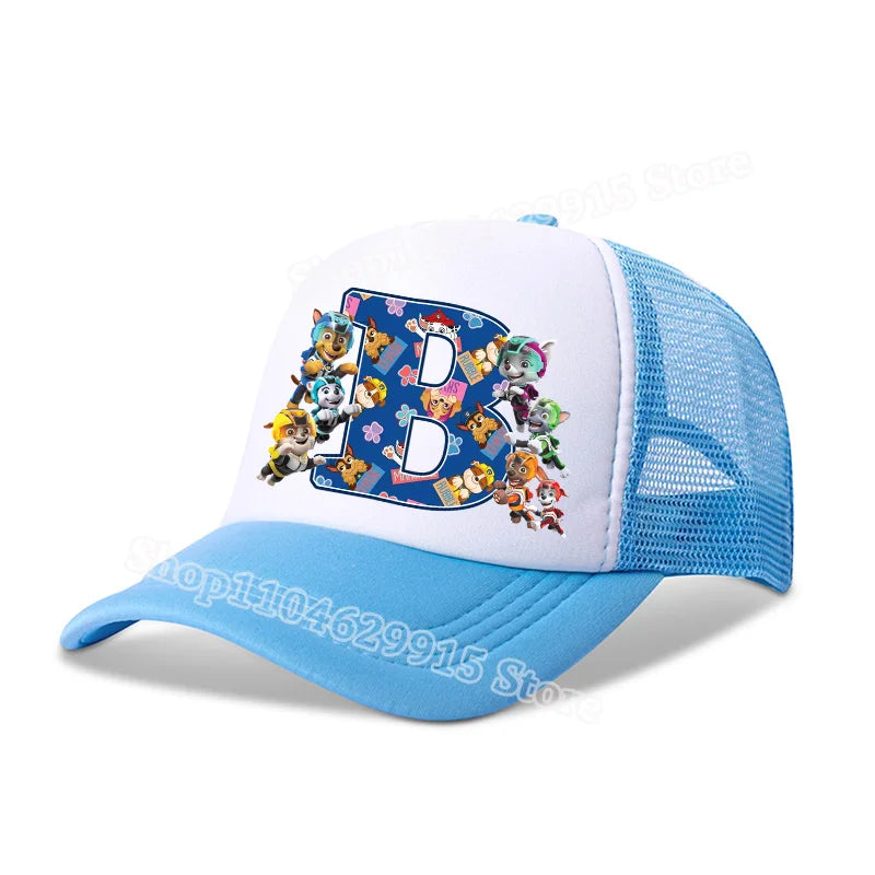 Paw Patrols Baseball Cap Boys Girls Cartoon Anime Chase Skye A-Z Letters Print Hat Summer Athleisure Adjustable Casual Hats Gift