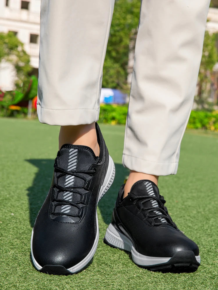 Zapatos deportivos de golf para hombre impermeables de cuero de alta calidad, zapatos deportivos para competición de golf, zapatos formales para campo de golf, zapatos de entrenamiento para hombre