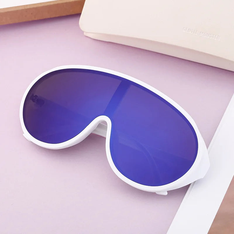 Trendy Oversized One Piece Sunglasses Women Men 2026 Luxury Brand Designer Sun Glasses Fashion Shield Shades Big Frame Eyewear