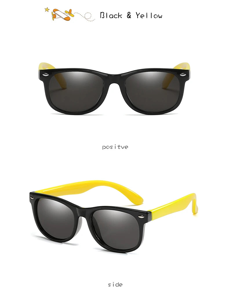 Polarized Kids Sunglasses TR90 Silicone Gel Frame Classic Square Children Sun Glasses Girls Boys Multi Color Baby Goggles UV400