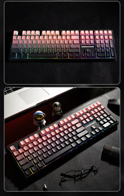 V108 Pro Bluetooth Keyboard  Office Low Noise 2.4G Wired&Wireless Full Layout with RGB Backlit Membrane