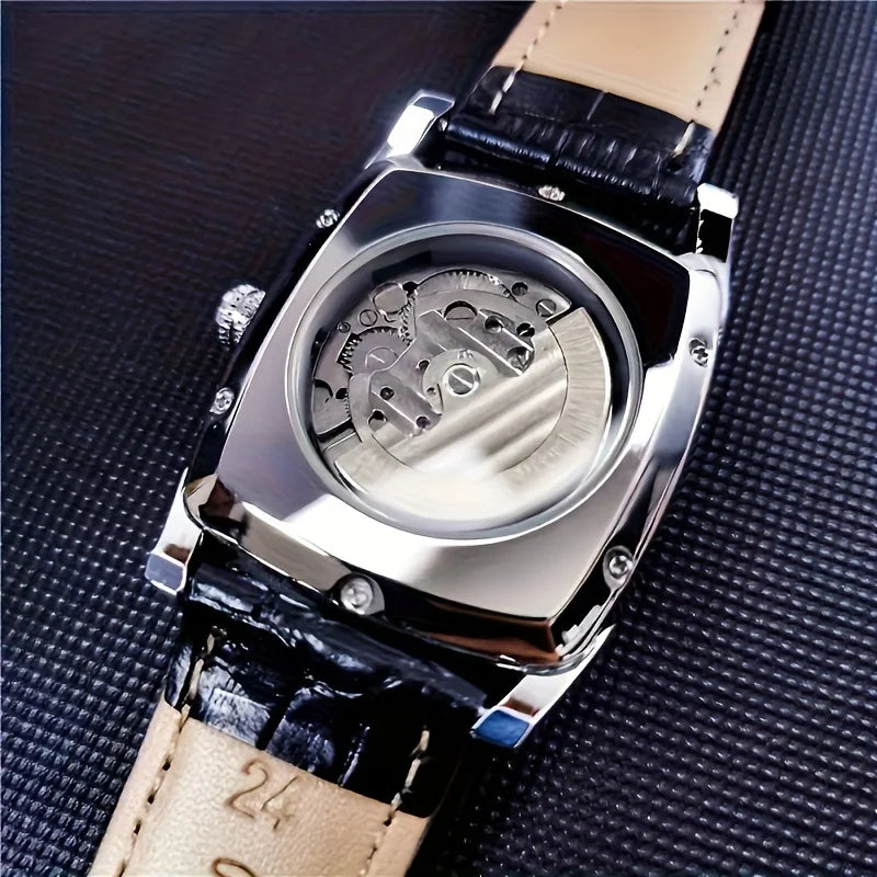 [Montre mécanique à tourbillon de luxe] Montre mécanique à tourbillon de luxe légère pour homme – Modèle haut de gamme entièrement automatique, style « squelette » tendance, idéal pour une tenue professionnelle o