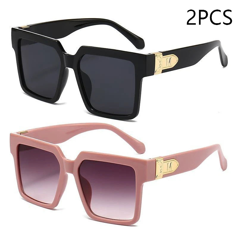 New Luxury Brand Designer Square Oversized Sunglasses Men Women 2024Fashion Thick Frame Glasses Mens UV400 Male Celebrity