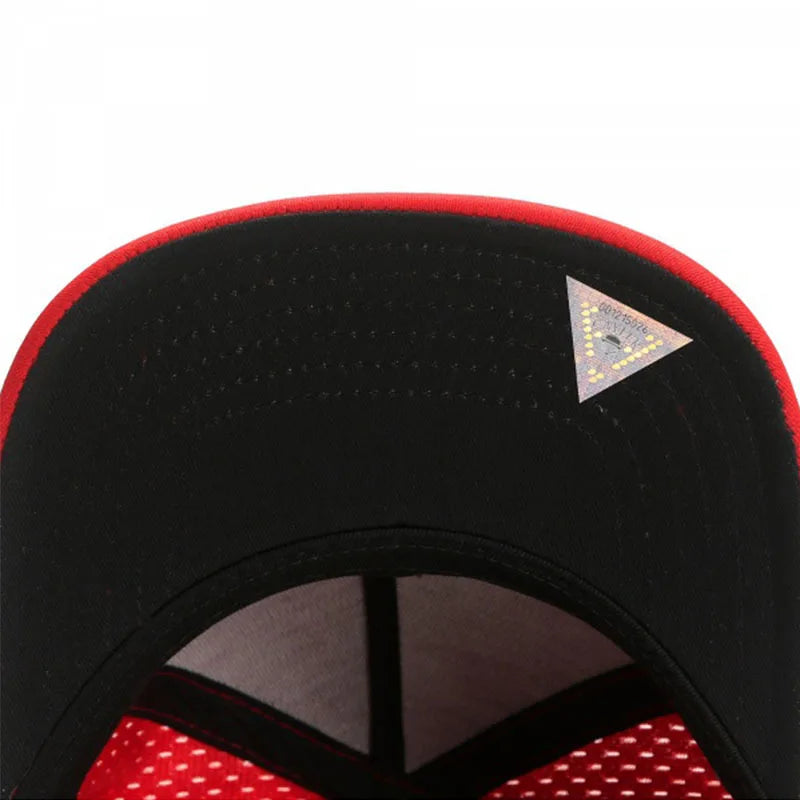 LEGEND Snapback Red Mesh Breathable Quick Dry Flat Brim Baseball Cap Men Women Outdoor Hiking Running Sports Hat