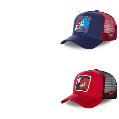 Cartoon Sonics Series Creativity Baseball Caps Summer Breathable Mesh Trucker Sun Hat Adjustable Hip-Hop Hat