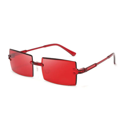 Vintage Sunglasses Rimless Cut Edge Sunglasses Fashion Designer Shades Luxury Brown Green Sunglasses UV400  for Men Women