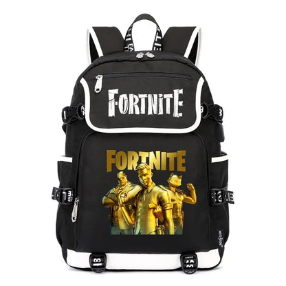 Fortnites Rucksack mit großem Fassungsvermögen, lässige Umhängetasche mit USB-Anschluss, Unisex-Anime-Schultasche für Schüler, neues stilvolles Schreibwaren-Geschenk