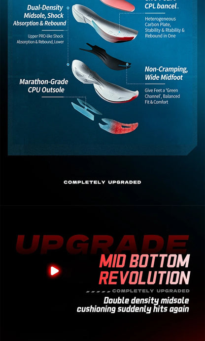 QIAODAN WIND 4PRO Carbon Plate Marathon Shoes for Men, Professional Racing Sneakers 2026, Breathable Running Sports Shoes QDB023262291