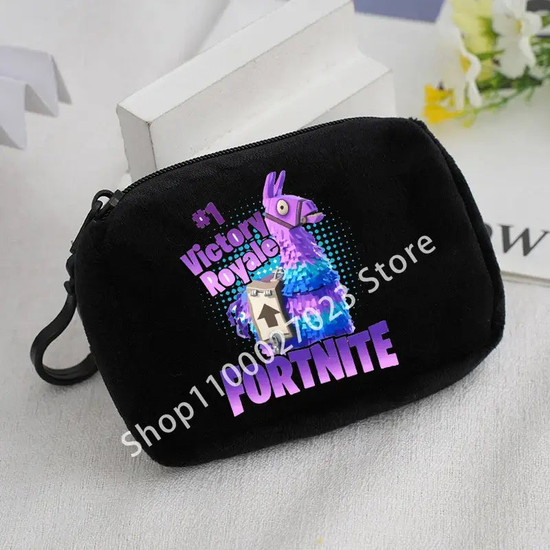 Fortnites Boys Girls Plush Coin Purse Cute Fashion Portable Wallet Cartoon Anime ID Card Storage Bag Children Birthday Gifts