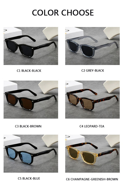 Men's Thick Framed Retro Brown Sunglasses Narrow Framed Hip-hop Style Rapper Eyewear Vacation Sunglasses UV400