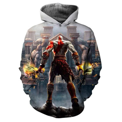 New 3D Game God Of War Printed Hoodies Kratos Graphic Sweatshirts Kid Fashion Streetwear Cool Hooded Hoody Harajuku Pullover Top