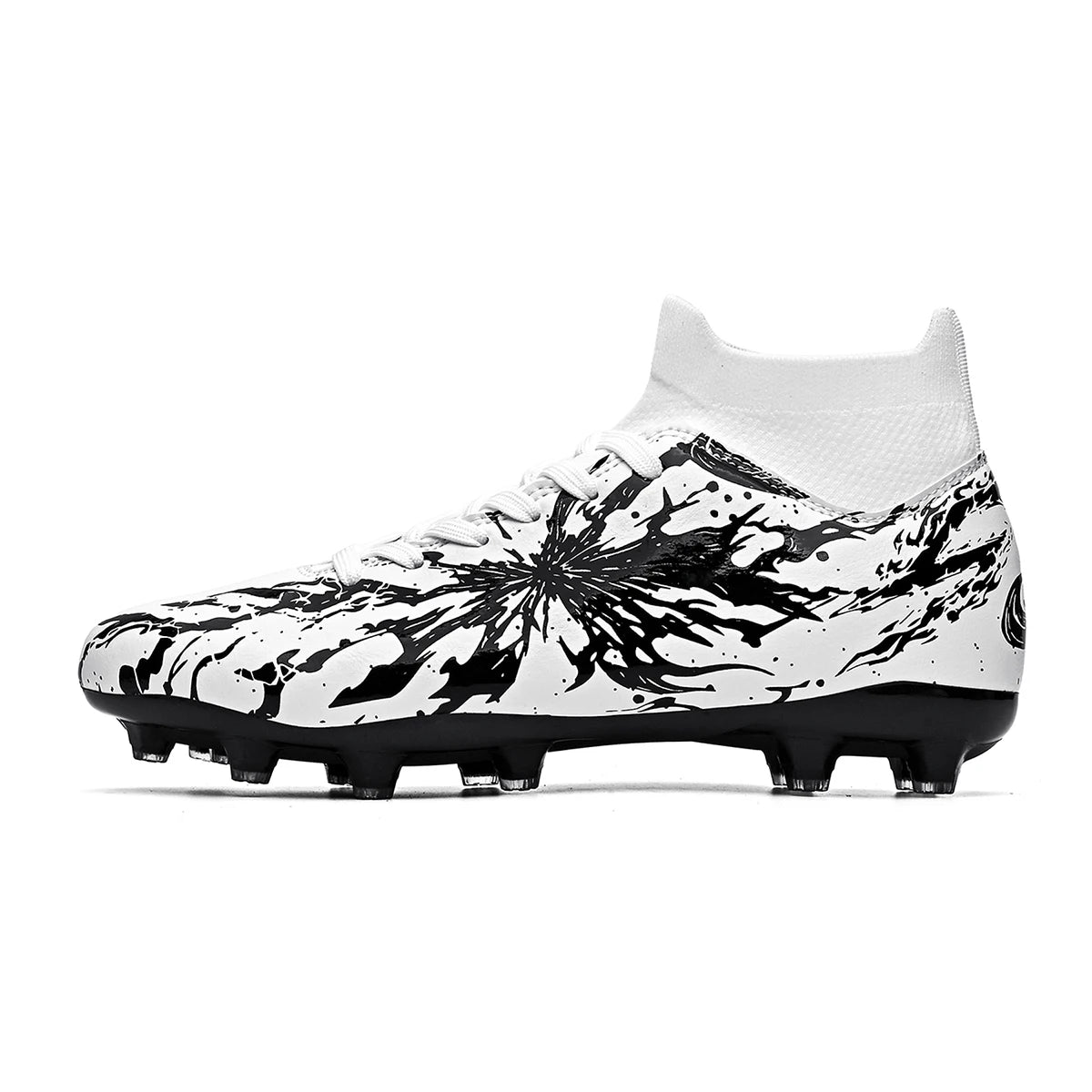 Chaussures de football pour adultes AG FG pour terrain ferme, crampons flexibles en PU à haute traction pour hommes, pour les matchs de football en extérieur et l'entraînement.