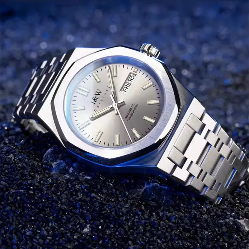 Montre mécanique pour homme CARNIVAL – Montre-bracelet automatique de luxe, verre saphir, mouvement MIYOTA, étanche jusqu'à 50 m