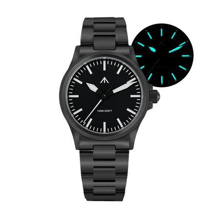 MILITADO ML18 Quartz PVD 316L Steel Sapphire VH31 Sweep Second Movement Sapphire BGW9 Lume 100M Waterproof Men Wristwatch