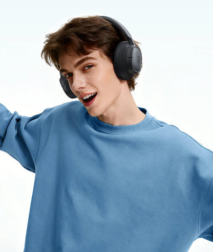 Baseus Bass EH10 NC Noise Cancelling Wireless Headphones Bluetooth 6.0 Over Ear Headset with 45dB ANC, 80H Battery, Hi-Res Audio & AI Calls