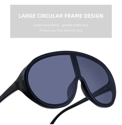 Trendy Oversized One Piece Sunglasses Women Men 2026 Luxury Brand Designer Sun Glasses Fashion Shield Shades Big Frame Eyewear