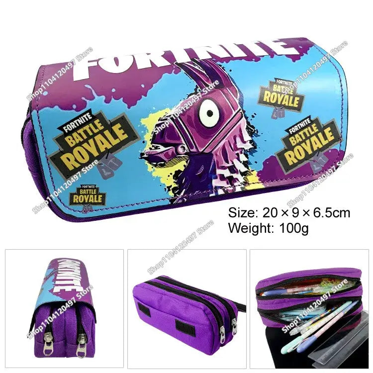 Аниме несесер за моливи Fortnites, кавай, с голям капацитет, водоустойчив ръчен несесер за косплей, офис канцеларски подарък играчка