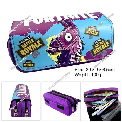 Аниме несесер за моливи Fortnites, кавай, с голям капацитет, водоустойчив ръчен несесер за косплей, офис канцеларски подарък играчка