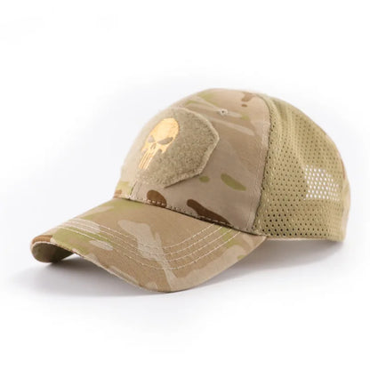 New Camo Baseball Cap for Men, Tactical Military Style with Velcro Patch, Outdoor Hiking Sun Hat & Peak Cap