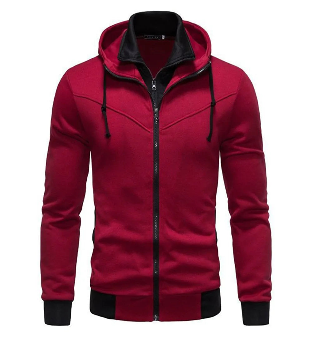 Autumn men's sportswear long sleeved jacket hooded sweatshirt zipper opening jacket men's hooded sweatshirt slim fit men's cloth