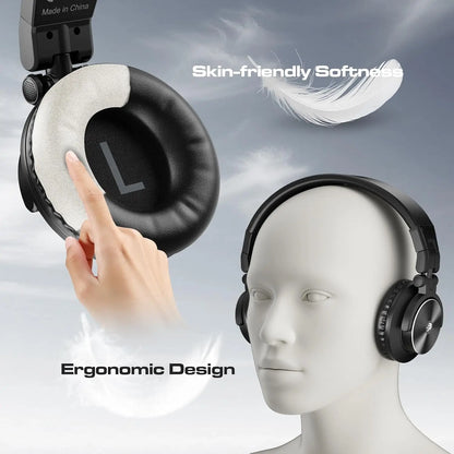 Studio Headphones DJ Headphones Professional 40kHz Hi-Res Stereo 3.5mm/6.35mm Audio Jack Wired Recording Headphone Audio Monitor