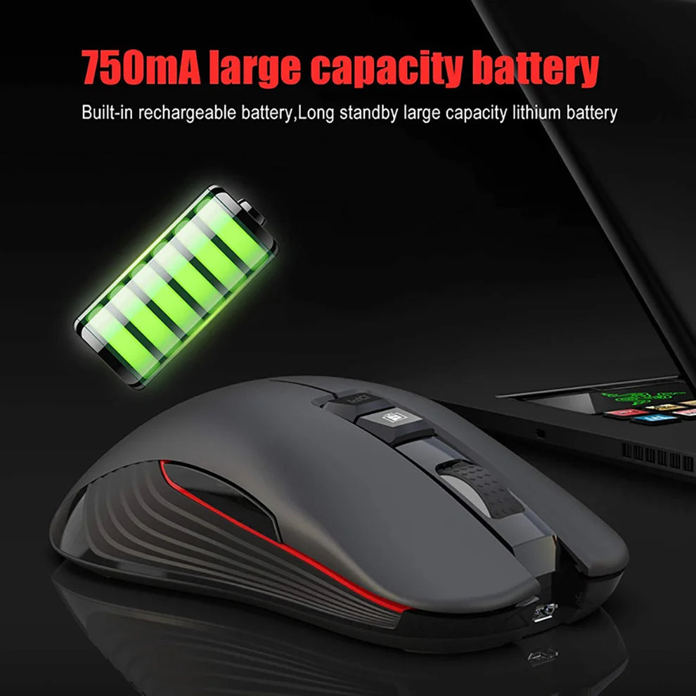 2.4G USB-C bezdrátová myš, dobíjecí herní myš 3600DPI, 7 tlačítek, Type-C, tiché myši pro Macbook, notebook, PC, herní myš k počítači