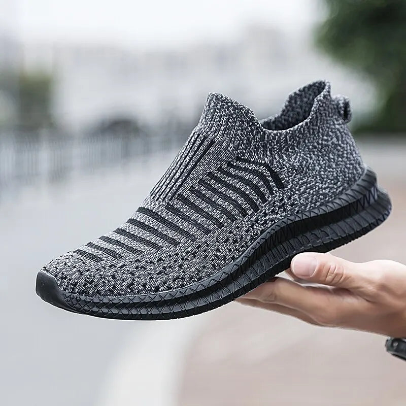 Men's Breathable Sneakers Comfortable Running Shoes Outdoor Slip-On Walking Sneakers Sock Jogging Shoes