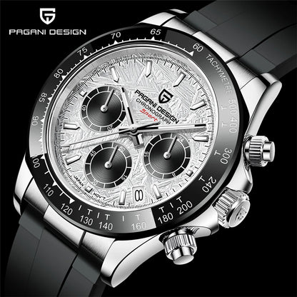 PAGANI DESIGN V2 40MM Meteorite dial Men Quartz Watches Sapphire Retro Chronograph  Waterproof Watch For Men Reloj0 hombr