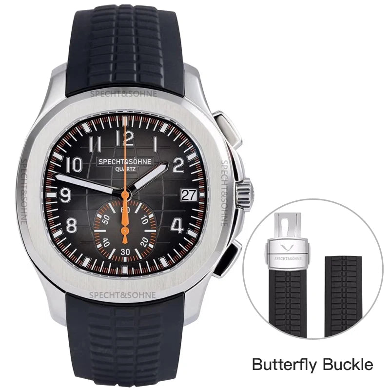 Droppshiping Products 2025 Men Watch Specht&Sohne Japan Chronograph Quartz Wristwatch Rose Gold Relogio Masculino 50M Waterproof