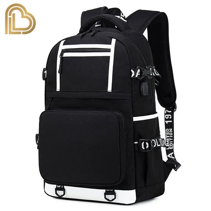 Ultima Knight F-Fortnited Battle Royale Backpack with USB Charging Anime Figures Study Stationery Compartment for Students