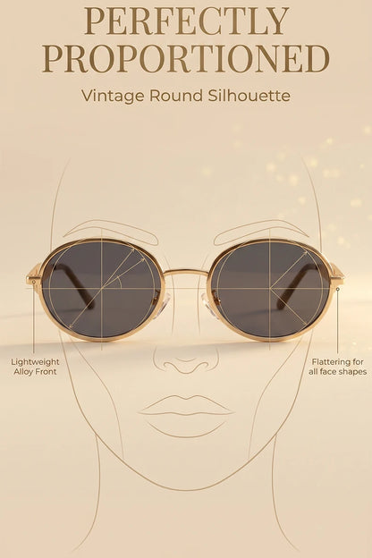 Metal Frame Round Punk Photochromic Sunglasses Women 2026 Luxury Brand Designer Steampunk Oval Sun Glasses Outdoor Eyewear Shade
